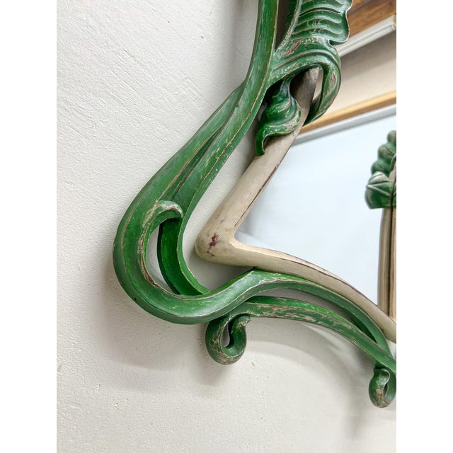 Art Nouveau Carved Wood Mirror with Calla Lilys, 1900s For Sale - Image 9 of 15