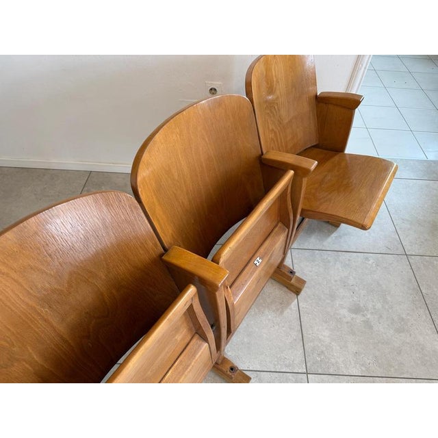 Cinema Folding Chair Row, 1950s For Sale - Image 9 of 17