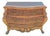 ​Vintage French Provincial, British Colonial Wicker & Gilt 3 Drawer Bombe Commode Chest With Marble Top For Sale