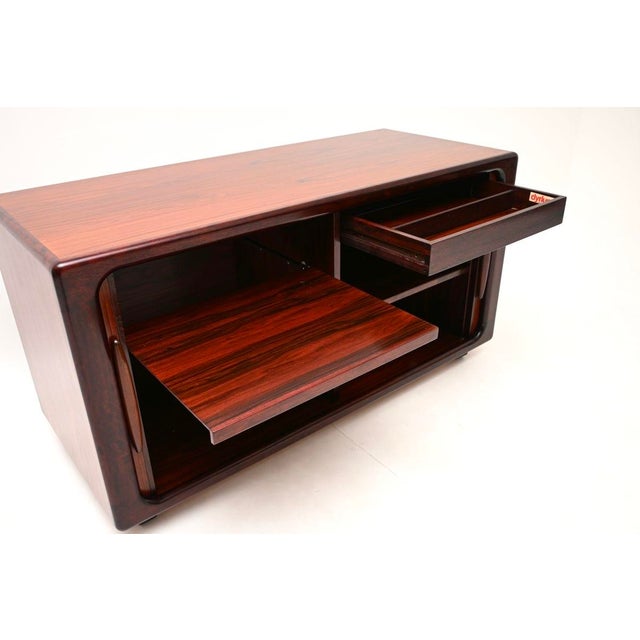 Dyrlund Vintage Danish Tambour Door Cabinet from Dyrlund, 1970s For Sale - Image 4 of 15