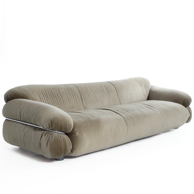 Gray Sesann Three-Seat Sofa by Gianfranco Frattini for Cassina, Italy, 1970s For Sale - Image 8 of 12