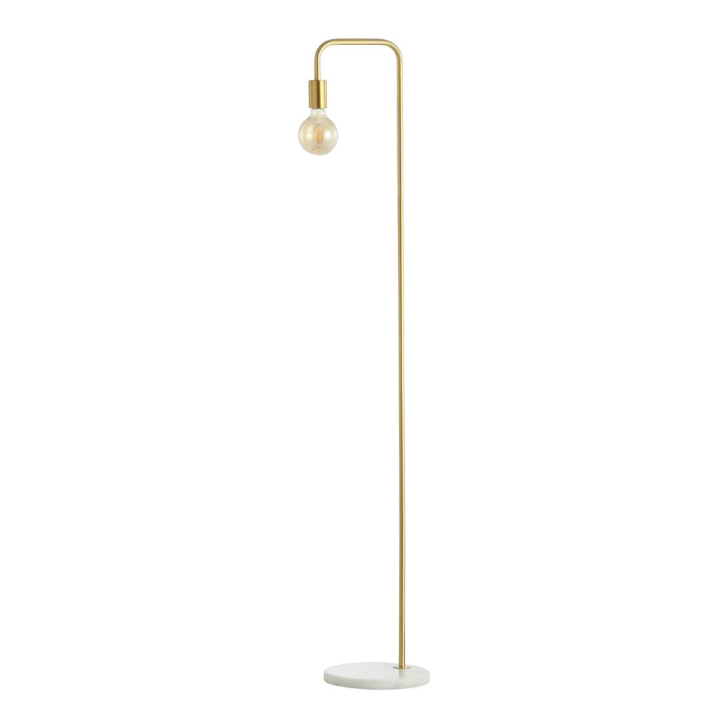 Minimalist Edison Metal/Marble Floor Lamp, Gold Chairish