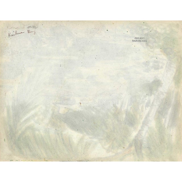 Grace Spongberg (American, 1906-1992) "Kona Inn Kailua Bay" oil pastel on paper, titled and estate stamp on reverse. Grace...
