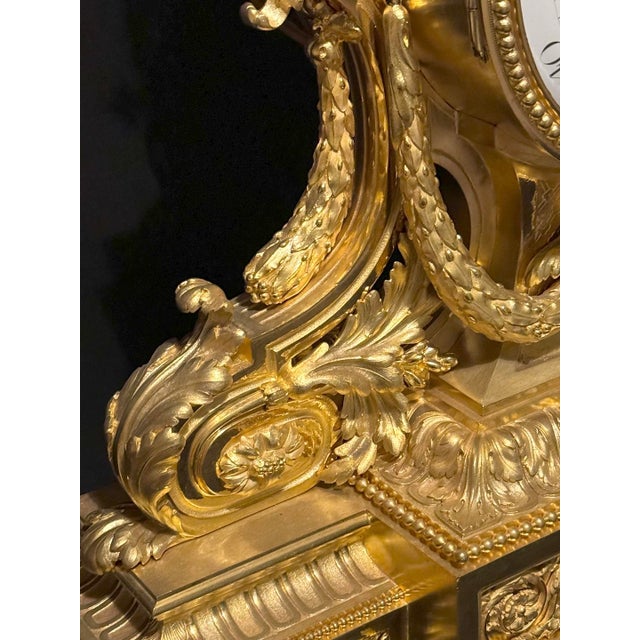 1860s S Marti Napoleon III Gold Ormolu Bronze Clock For Sale - Image 4 of 17