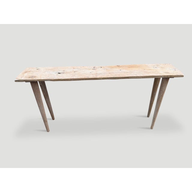 Andrianna Shamaris St. Barts Teak Wood Console Table For Sale - Image 12 of 18