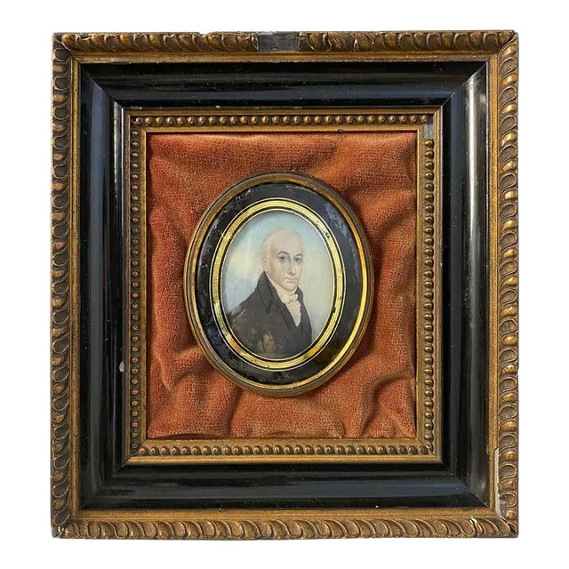 Wooden-Framed Painting of an English Gentleman, 18th Century For Sale