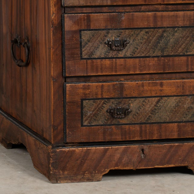 19th Century Original Hand Painted Large Chest of Three Drawers From Hungary For Sale - Image 14 of 18