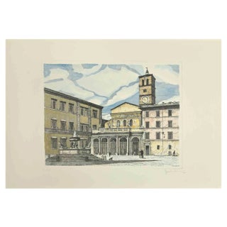 Giuseppe Malandrino, Roman View, Etching, 1970s For Sale