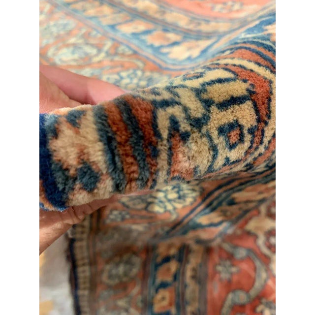 Late 19th Century Antique Hand Knotted Mohtasham Kashan Rug 13'5'' X 26'5'' For Sale - Image 9 of 13