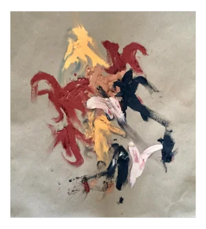 De Kooning-Style Abstract Oil Clay/Pastel on Paper 13 X 17 Unframed