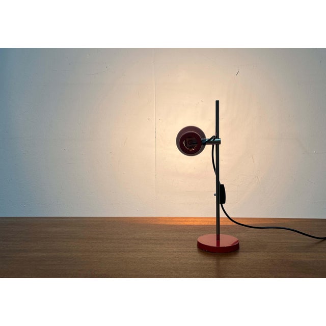 Red Mid-Century Space Age Modern Swiss Table Lamp, 1960s For Sale - Image 8 of 18
