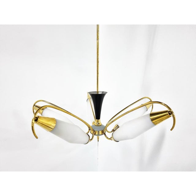 Glass Mid-Century Italian Chandelier, 1960s For Sale - Image 7 of 12