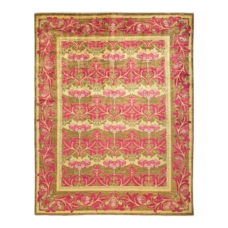 Arts & Crafts Collection Hand-Knotted Area Rug - Yellow 8' 0" x 10' 1" For Sale