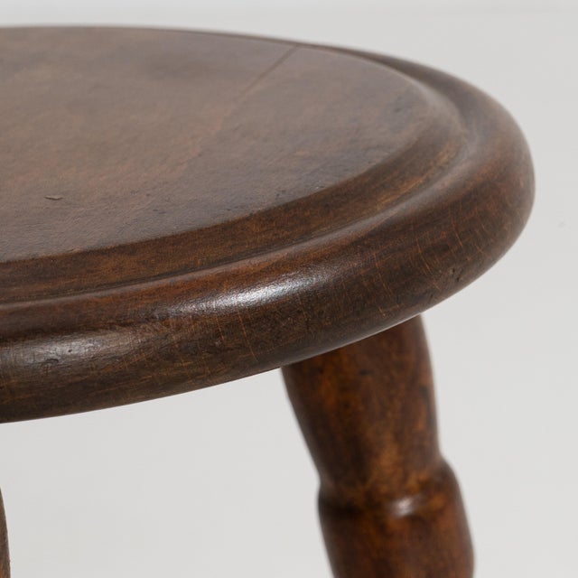 Brown 1970s French Bobbin Stool For Sale - Image 8 of 11