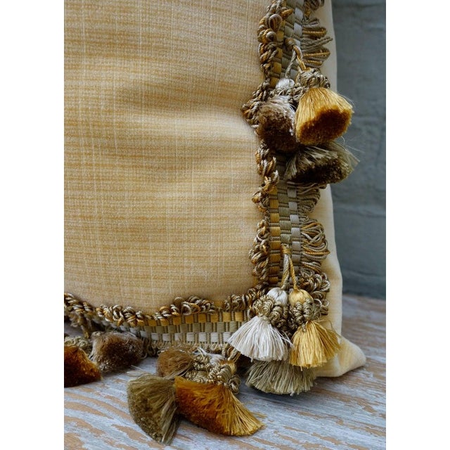 Textile Pair of Custom Velvet Pillows With 18th Century Textile Appliqué For Sale - Image 7 of 8