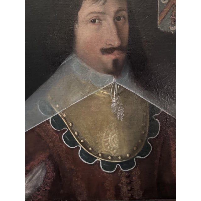 Unknown, Portrait of a Gentleman 1650, Oil on Canvas, Framed For Sale - Image 6 of 12