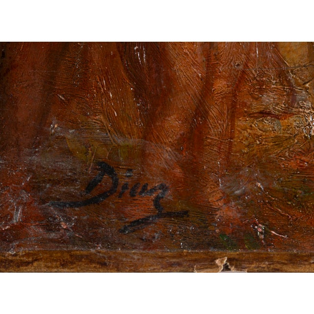 Signed "Diaz" in the lower left corner. This expressive figurative composition presents a study of multiple nude figures...