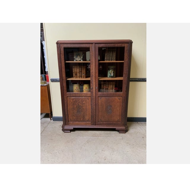 Vintage Art Deco Bookcase, 1925 For Sale - Image 9 of 9