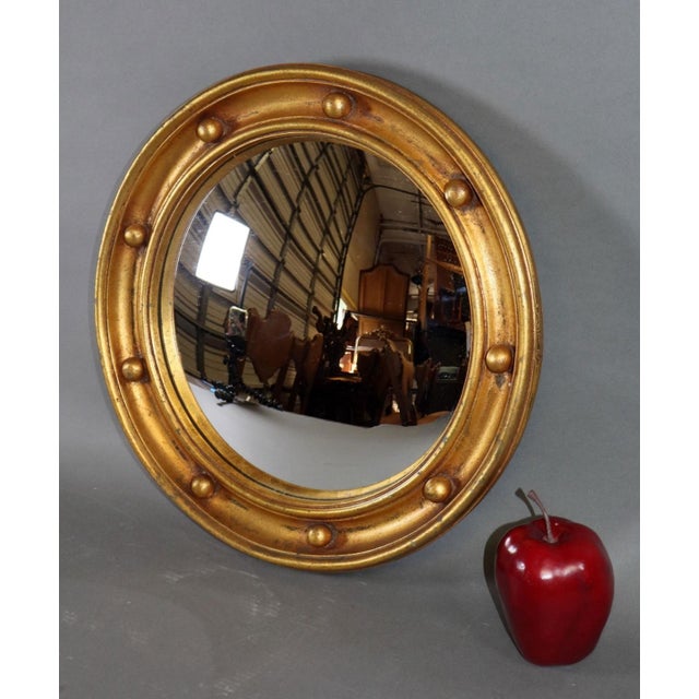 Mid 20th Century Mid 20th Century French Gilt Round Butler's Mirror For Sale - Image 5 of 5