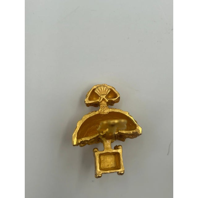 Karl Lagerfeld Bonzaï Gold-toned Clip-on Earrings For Sale In New York - Image 6 of 7