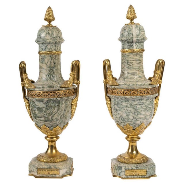 Napoleon III Marble and Gilt Bronze Cassolettes, Set of 2 For Sale - Image 10 of 10