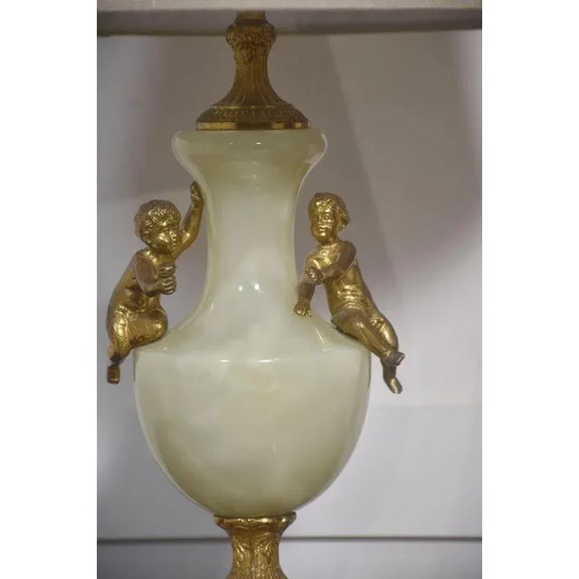 Metal Mounted Onyx Table Lamps, 1920s, Set of 2 For Sale - Image 4 of 5