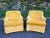 Mid-Century Modern Pair of Mustard Yellow Velvet Club Chairs For Sale - Image 3 of 13
