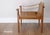 Vintage Douglas Heaslett Safari lounge chair designed for Brown Saltman with oak wood and caramel vinyl. Wonderful...