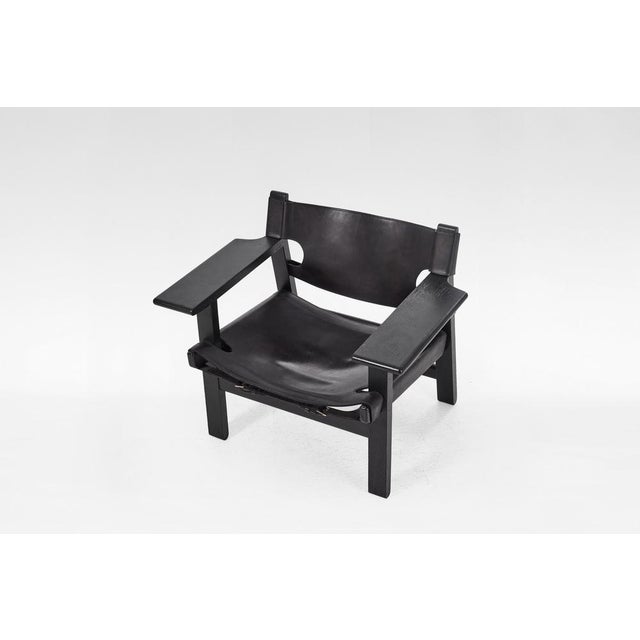 A rare Spanish Chair by Børge Mogensen for Fredericia Furniture, designed in Denmark in the 1950s and celebrated as one of...