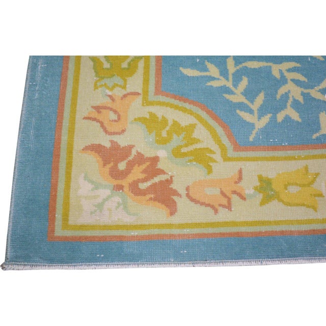 Vintage Chinese Art Deco Hand Knotted Wool Rug, 5x6'7 For Sale - Image 4 of 6