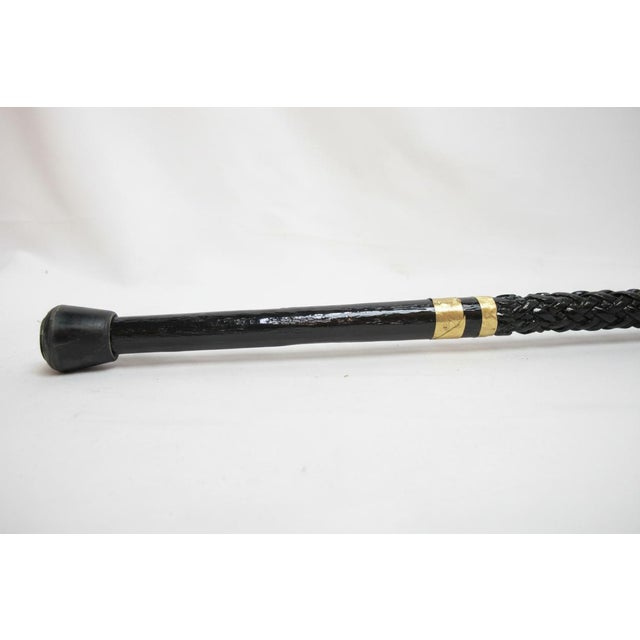 Alligator Carved Wood Gold Leaf Amber Inlaid Black Lacquer Walking Stick Cane For Sale - Image 18 of 18