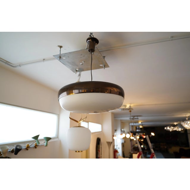 Great vintage condition with normal trace of age and use for this charming chandelier. Produced in Italy during the 50s...