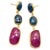Bochic "Capri" Emerald, Ruby & Multi Rough Cut Sapphire Earrings Set In 18K Gold For Sale - Image 10 of 18