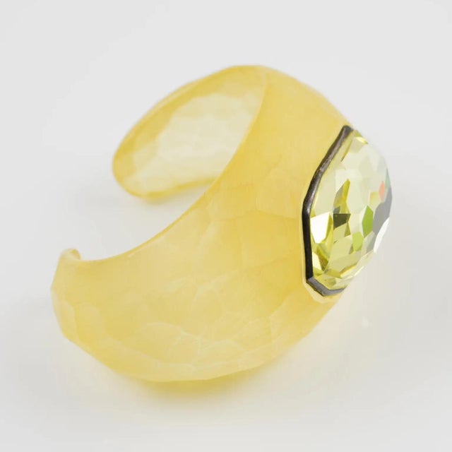 Daniel Swarovski Paris Lucite Cuff Bracelet with Massive Cut Rhinestone For Sale - Image 15 of 15