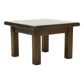 Brutalist Solid Oak Coffee Table, 1970s For Sale