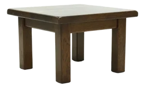 Brutalist Solid Oak Coffee Table, 1970s