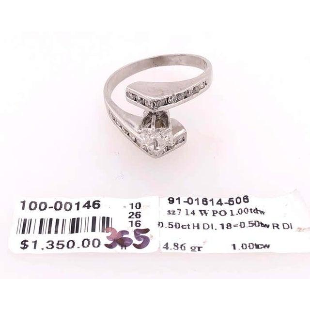 14 Karat White Gold Engagement Ring / Bridal Ring 1 Carat Total Diamond Weight For Sale - Image 11 of 12