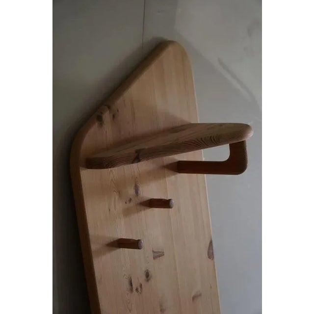 Danish Modern Sculptural Wall-Mounted Coat Rack in Pine, 1980s For Sale - Image 6 of 13