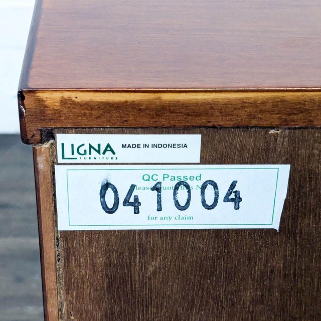 Ligna Furniture Two Drawer Nightstand With Open Shelf For Sale - Image 10 of 10