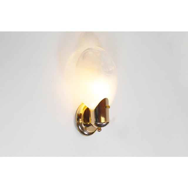 Vintage Wall Lamp in Brass and Murano Glass from Kaiser Leuchten, 1970s For Sale - Image 4 of 7