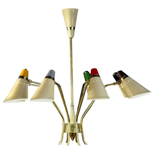 Mid-Century Multi-Color Flexible Chandelier from Stilnovo, 1958 For Sale - Image 10 of 15