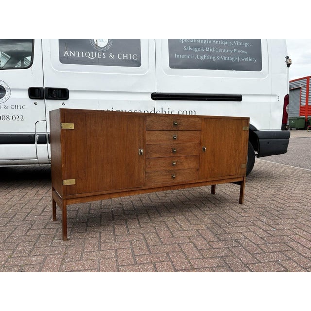 Mid-Century Modern Sideboard by Ole Gjerlov Knudsen & Torben Lind For Sale - Image 9 of 10