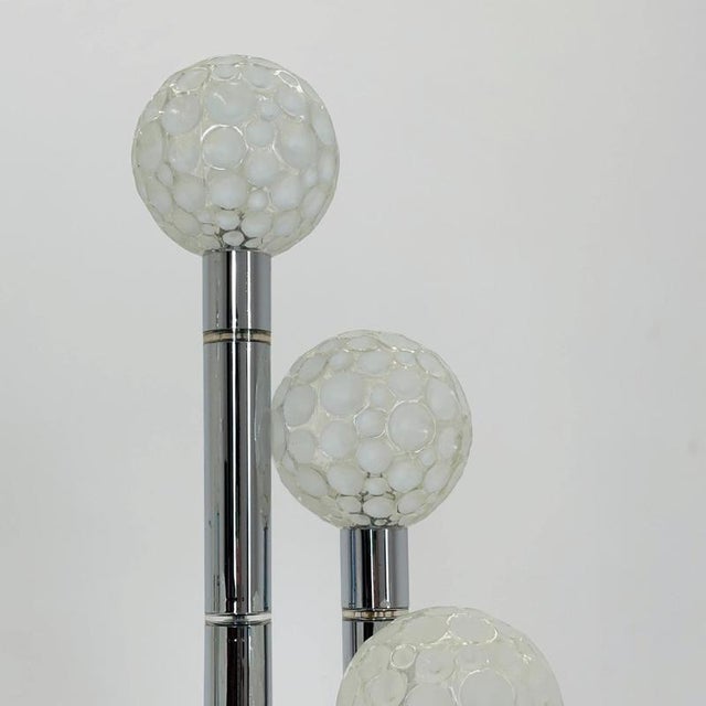 Vintage Chrome Floor Lamp with Glass Globes, 1970s For Sale - Image 4 of 18