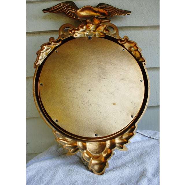 Glass Mid 20th Century VTG Federal Eagle Convex Round Mirror Bulls Eye 13 Colonies For Sale - Image 7 of 7