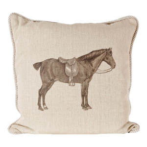 Horse and Saddle Linen Pillow