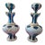 Antique Moser Bohemian Glass Overlay Pr Aquamarine Bottles For Sale