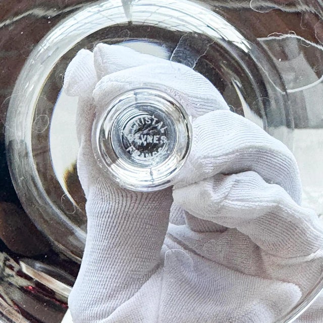 1980s 1980s Cristal de Sèvres Red Wine Glasses: Crowned Monogram French Crystal Stemware - Set of 5 For Sale - Image 5 of 5