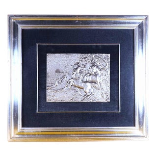 Refined Silver Bas-Relief by Aligi Sassu For Sale