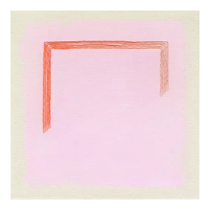Minimalist Bright Pink & Orange Art Print, 'Magenta/Traffic Cone' by Emily Keating Snyder, 30 X 30 Unframed Print