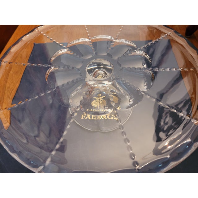 Late 20th Century Faberge’ "Bristol" Clear Crystal Footed Cake Stand For Sale In Washington DC - Image 6 of 8